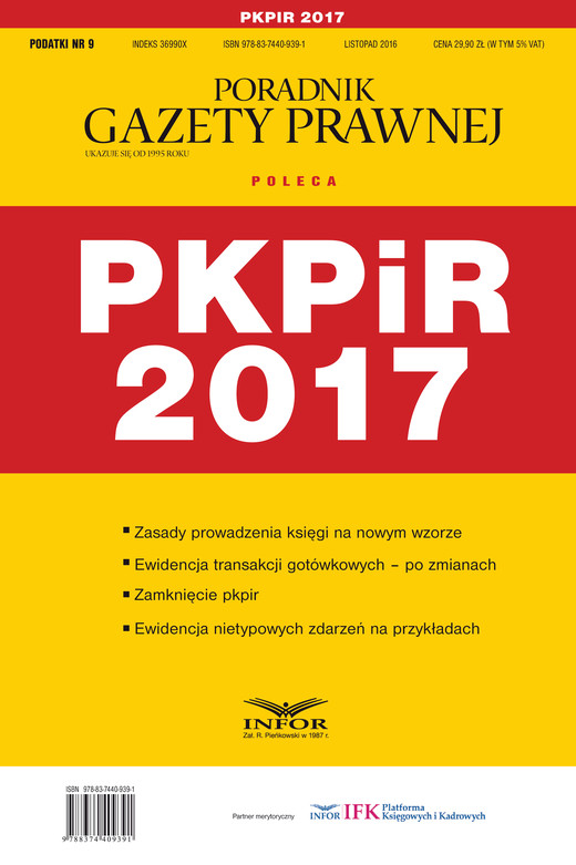 okładka Podatkowa Księga Przychodów i Rozchodów 2017 ebook | pdf | Grzegorz Ziółkowski