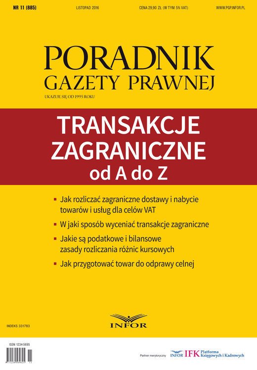 okładka Transakcje zagraniczne od A do Z - Poradnik Gazety Prawnej 11/2016 ebook | pdf | praca zbiorowa