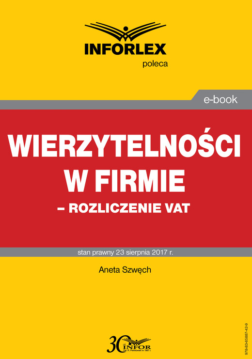 okładka Wierzytelności w firmie – rozliczenie VAT ebook | pdf | Aneta Szwęch