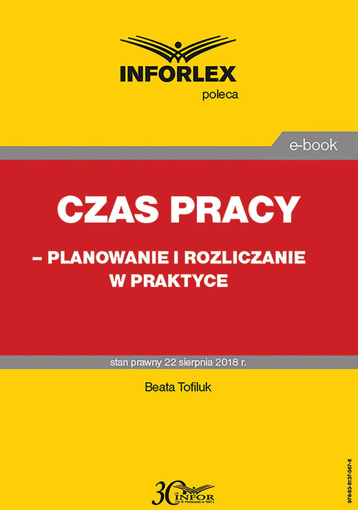 okładka Czas pracy – planowanie i rozliczanie w praktyce ebook | pdf | Beata Tofiluk