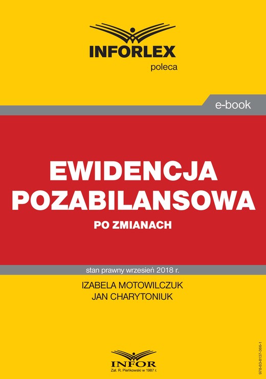 okładka Ewidencja pozabilansowa po zmianach ebook | pdf | Izabela Motowilczuk, Jan Charytoniuk