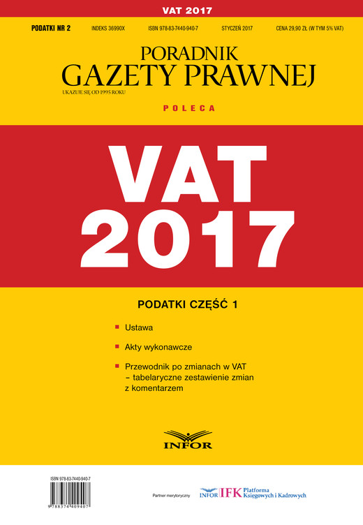 okładka VAT 2017 ebook | pdf | INFOR PL SA