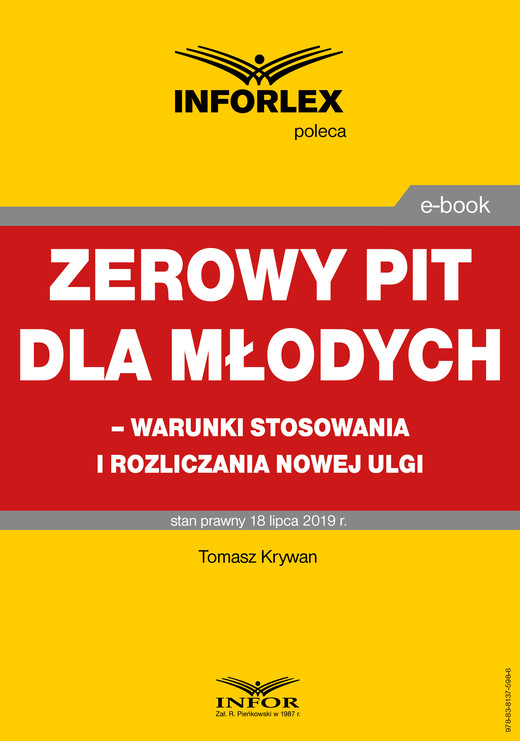 okładka Zerowy PIT dla młodych – warunki stosowania i rozliczania nowej ulgi ebook | pdf | Tomasz Krywan