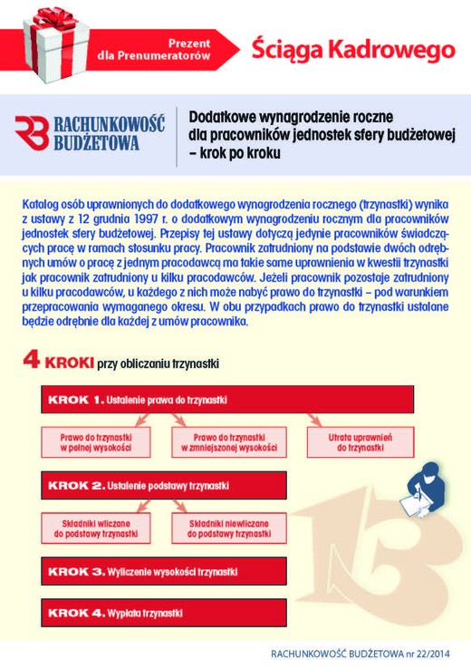 okładka Ściąga Kadrowego - Dodatkowe wynagrodzenie roczne dla pracowników jednostek sfery budżetowej - (PDF) ebook | pdf | INFOR PL SA