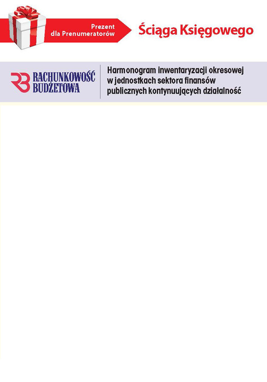 okładka Ściąga Księgowego - Harmonogram inwentaryzacji okresowej w jednostkach sektora finansów publicznych kontynuujących działalność (PDF) ebook | pdf | INFOR PL SA