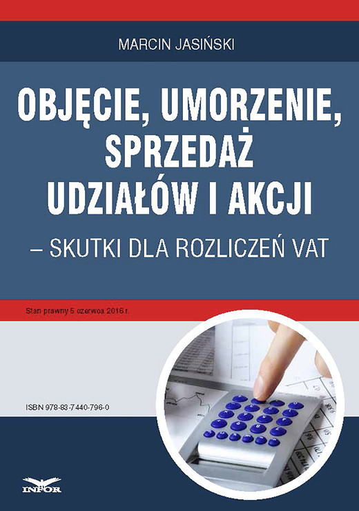 okładka Objęcie, umorzenie, sprzedaż udziałów i akcji – skutki dla rozliczeń VAT ebook | pdf | Marcin Jasiński