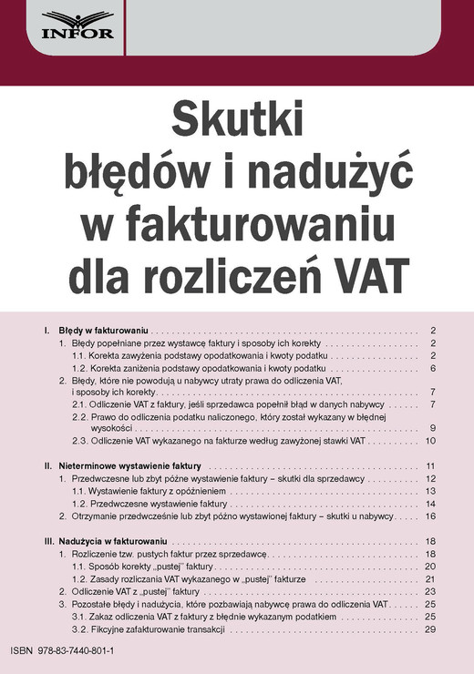 okładka Skutki błędów i nadużyć w fakturowaniu dla rozliczeń VAT ebook | pdf | Aneta Szwęch