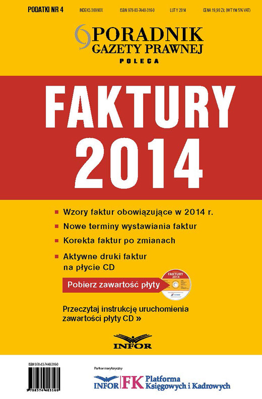 okładka Faktury 2014 ebook | pdf | INFOR PL SA