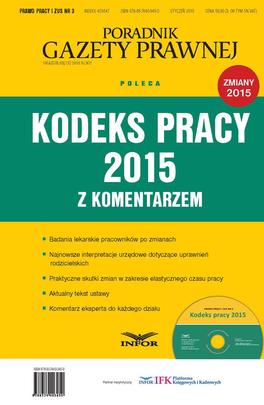 okładka Kodeks pracy 2015 z komentarzem (PDF) ebook | pdf | INFOR PL SA