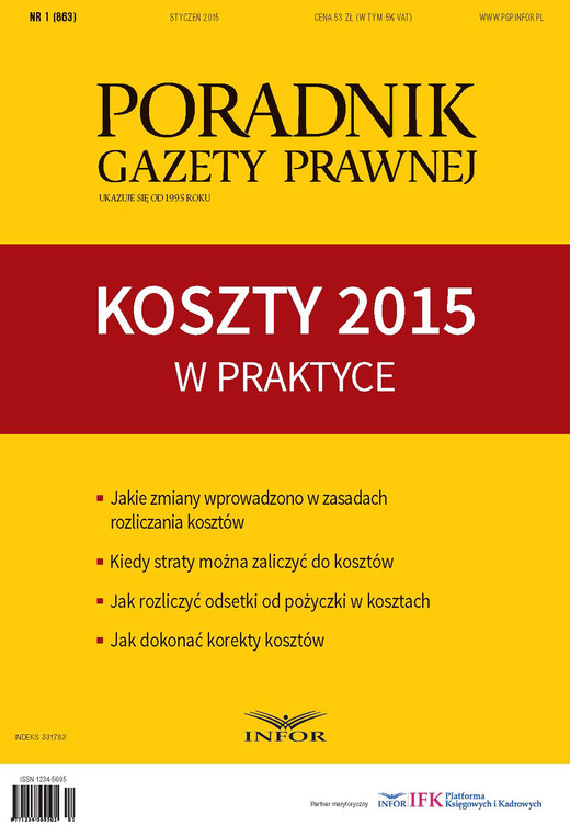 okładka Koszty 2015 w praktyce - PGP - PDF ebook | pdf | INFOR PL SA
