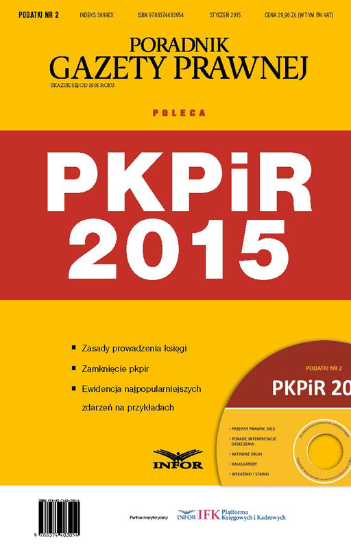 okładka Podatkowa Księga Przychodów i Rozchodów 2015 (PDF) ebook | pdf | INFOR PL SA
