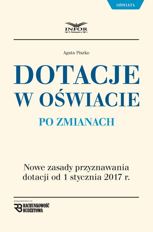 okładka Dotacje oświatowe po zmianach ebook | pdf | Agata Piszko