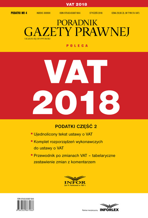 okładka VAT 2018. Podatki cześć 2 ebook | pdf | Praca Zbiorowa