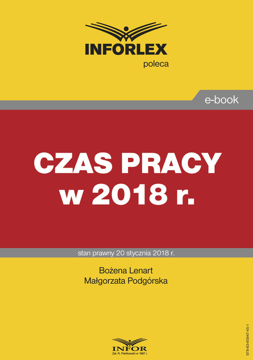 okładka Czas pracy w 2018 r. ebook | pdf | Praca Zbiorowa