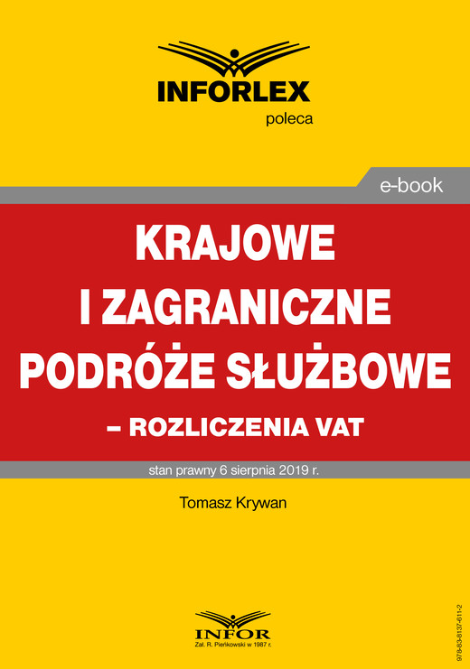 okładka Krajowe i zagraniczne podróże służbowe – rozliczanie VAT ebook | pdf | Tomasz Krywan