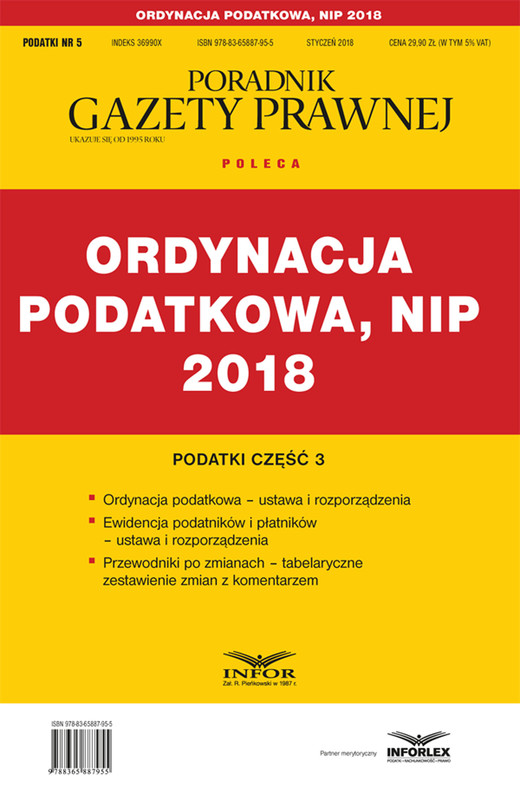 okładka Ordynacja podatkowa, NIP 2018. Podatki część 3 ebook | pdf | Praca Zbiorowa