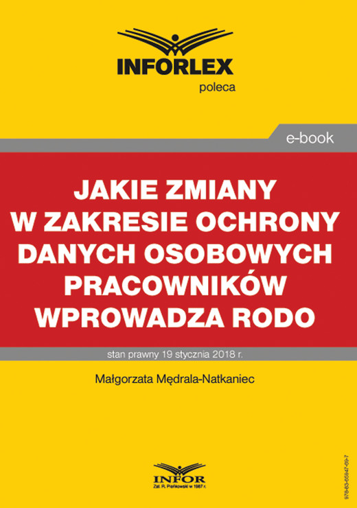 okładka Jakie zmiany w zakresie ochrony danych osobowych pracowników wprowadza RODO ebook | pdf | Małgorzata Mędrala-Natkaniec