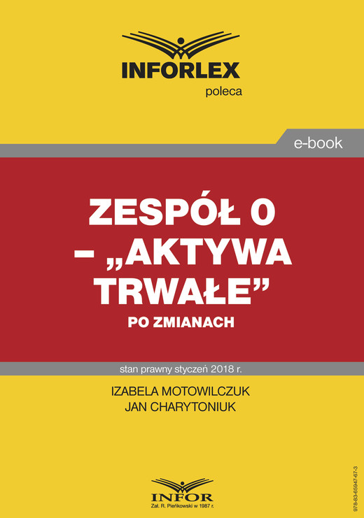 okładka Zespół 0 – „Aktywa trwałe” po zmianach ebook | pdf | Jan Wróbel, Izabela Motowilczuk