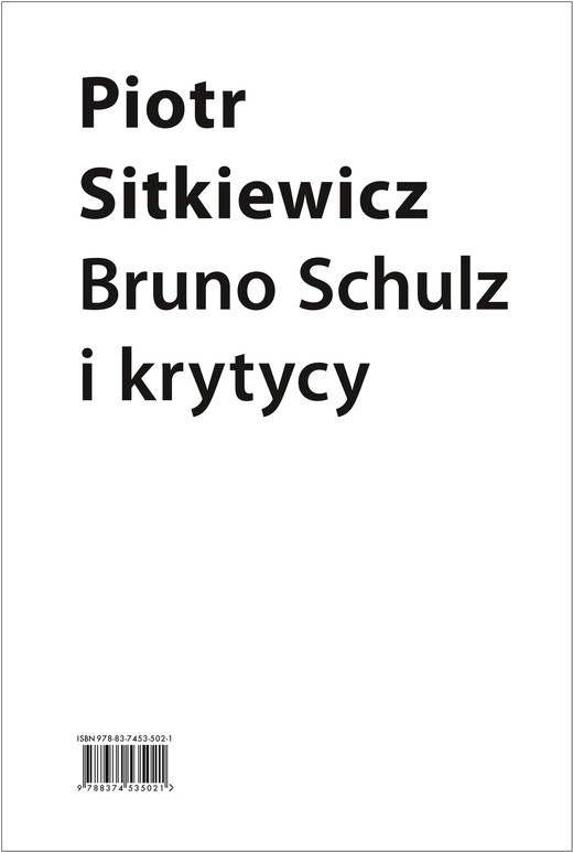 okładka Bruno Schulz i krytycy ebook | epub, mobi | Sitkiewicz Piotr