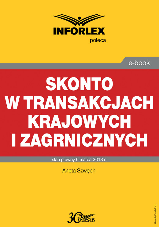 okładka Skonto w transakcjach krajowych i zagranicznych ebook | pdf | Aneta Szwęch