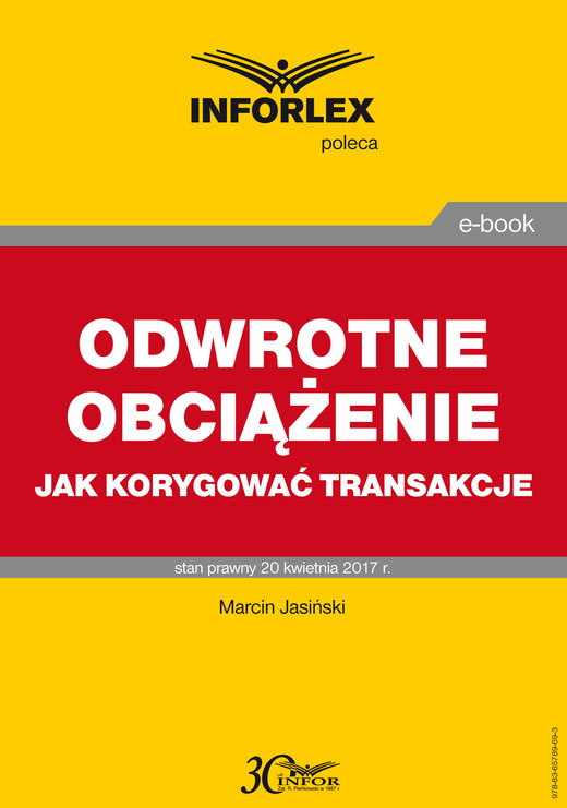 okładka ODWROTNE OBCIĄŻENIE jak korygować transakcje ebook | pdf | Marcin Jasiński