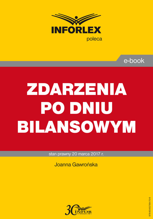 okładka ZDARZENIA PO DNIU BILANSOWYM ebook | pdf | Joanna Gawrońska