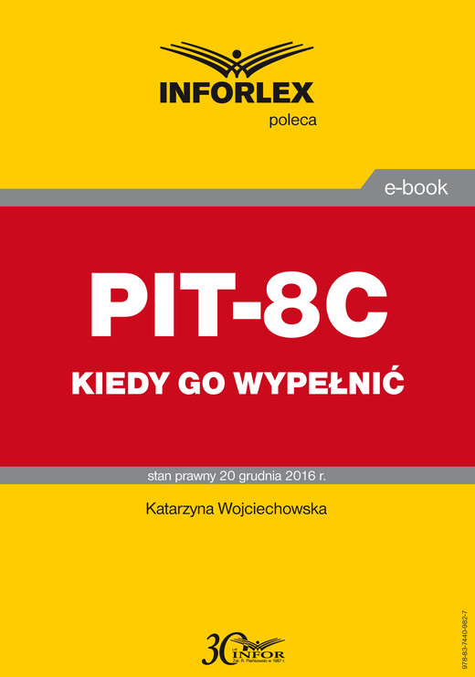 okładka PIT-8C kiedy go wypełnić ebook | pdf | Katarzyna Wojciechowska