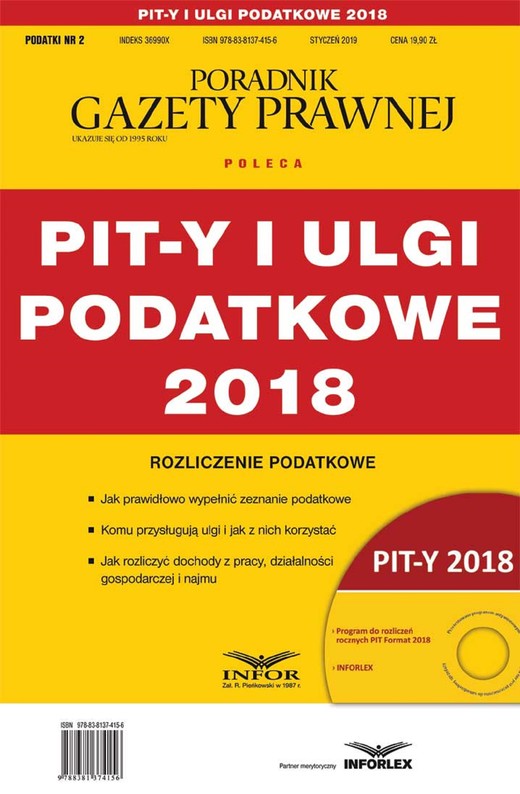 okładka PIT-y i ulgi podatkowe 2018 ebook | pdf | Praca zbiorowa