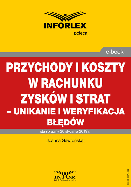 okładka Przychody i koszty w rachunku zysków i strat – unikanie i weryfikacja błędów ebook | pdf | Joanna Gawrońska