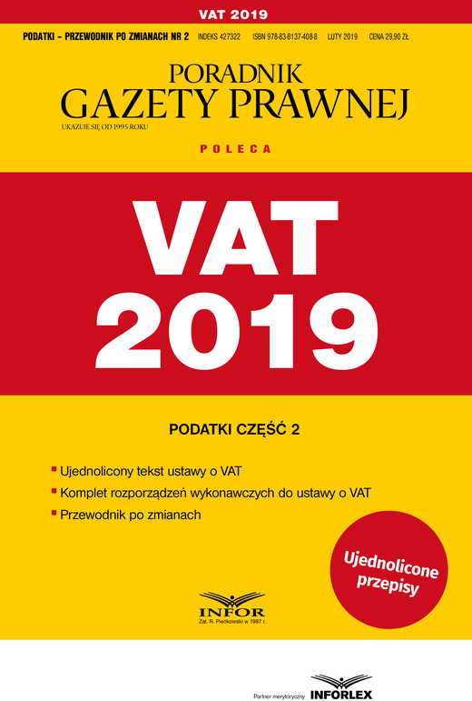 okładka VAT 2019 Podatki cz.2 ebook | pdf | Praca Zbiorowa