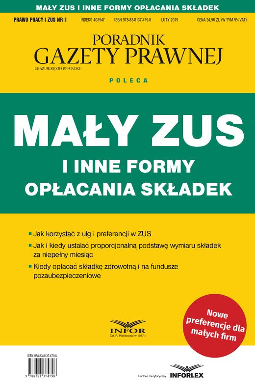 okładka Mały ZUS i inne formy opłacania składek ebook | pdf | Praca Zbiorowa