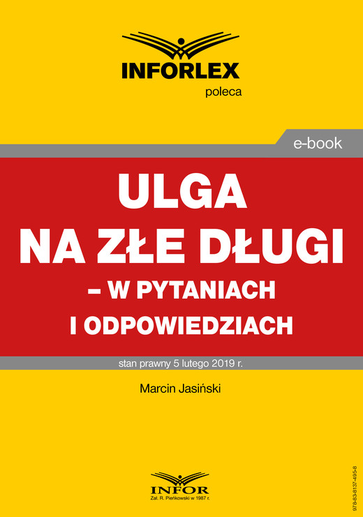 okładka Ulga na złe długi  – w pytaniach i odpowiedziach ebook | pdf | Marcin Jasiński