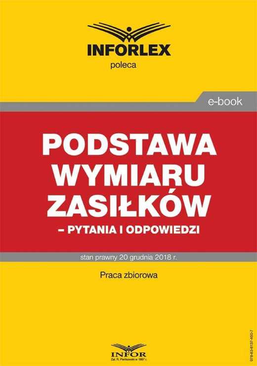 okładka Podstawa wymiaru zasiłków- pytania i odpowiedzi ebook | pdf | Praca Zbiorowa