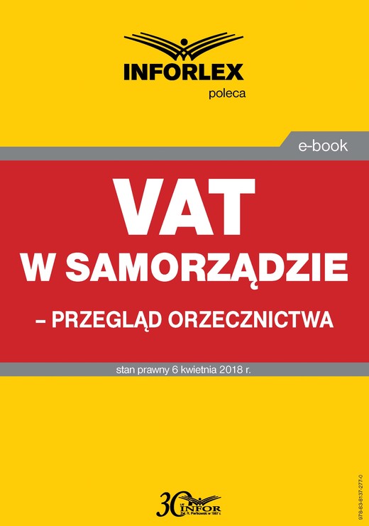 okładka VAT w samorządzie – przegląd orzecznictwa ebook | pdf | Praca Zbiorowa