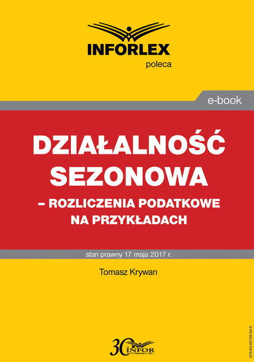 okładka Działalność sezonowa – rozliczenia podatkowe na przykładach ebook | pdf | Tomasz Krywan