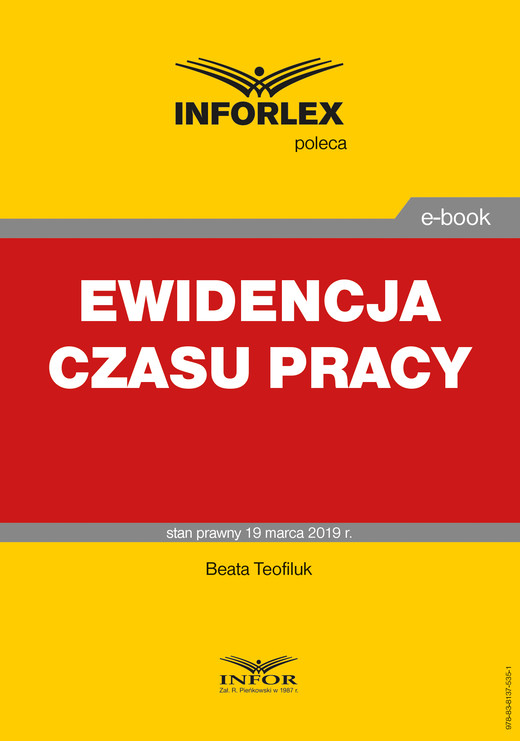 okładka Ewidencja czasu pracy ebook | pdf | Beata Tofiluk