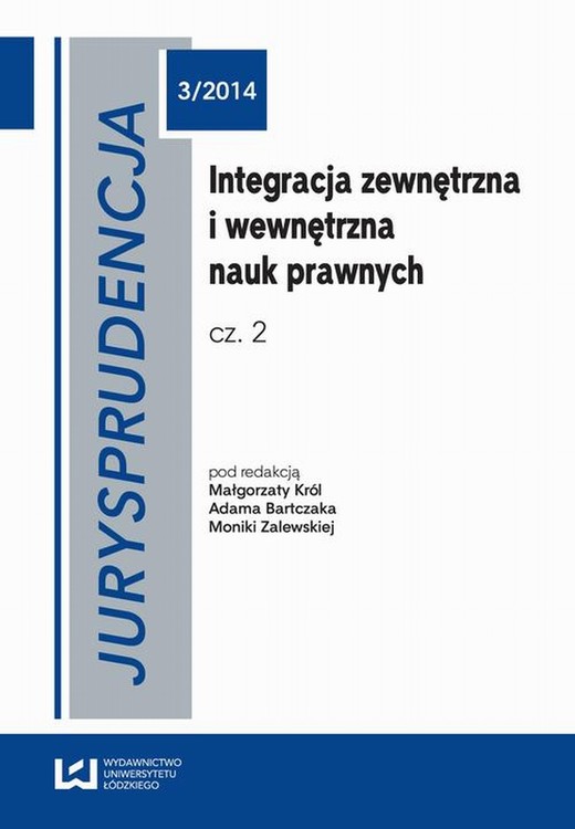 okładka Jurysprudencja 3/2014 ebook | pdf | Małgorzata Król, Anna Bartczak, Monika Zalewska