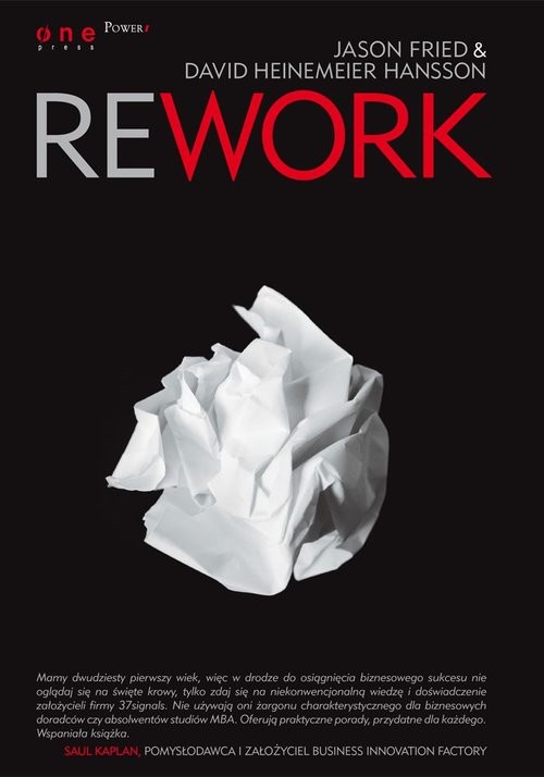 okładka Rework książka | Jason Fried, David Heinemeier Hansson
