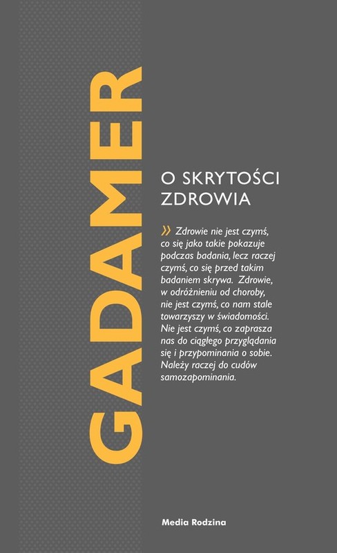 okładka O skrytości zdrowia książka | Hans-Georg Gadamer