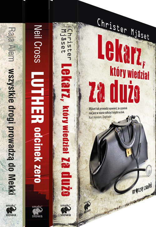 okładka Lekarz, który wiedział za dużo / Wszystkie drogi prowadzą do Mekki / Luther Odcinek zero Pakiet książka | Christer Mjåset, Raja Alem, Neil Cross