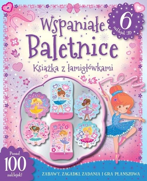 okładka Wspaniale baletnice. Książka z łamigłowkami 6 naklejek 3D książka