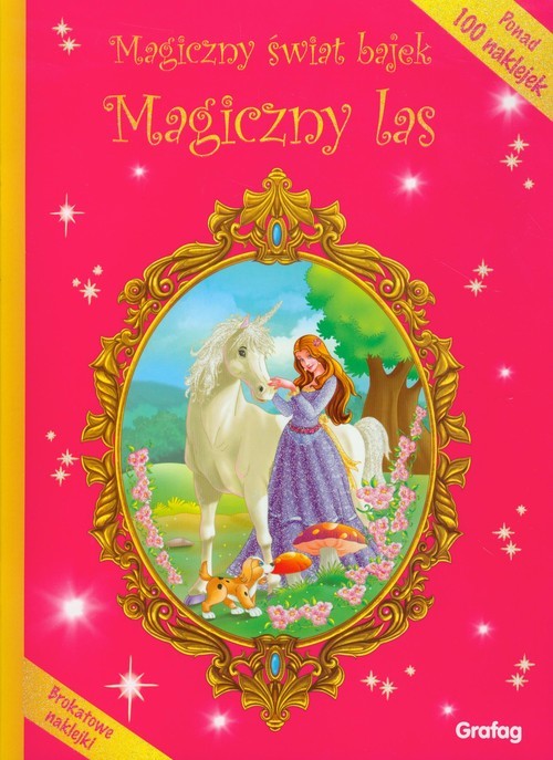 okładka Magiczny świat bajek Magiczny las brokatowe naklejki książka