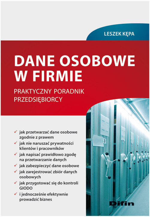 okładka Dane osobowe w firmie Praktyczny poradnik przedsiębiorcy książka | Kępa Leszek