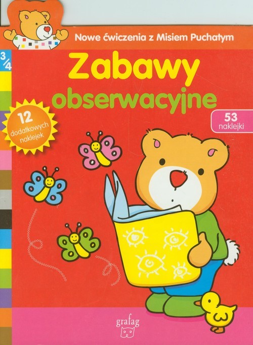 okładka Zabawy obserwacyjne Nowe ćwiczenia z Misiem Puchatym książka