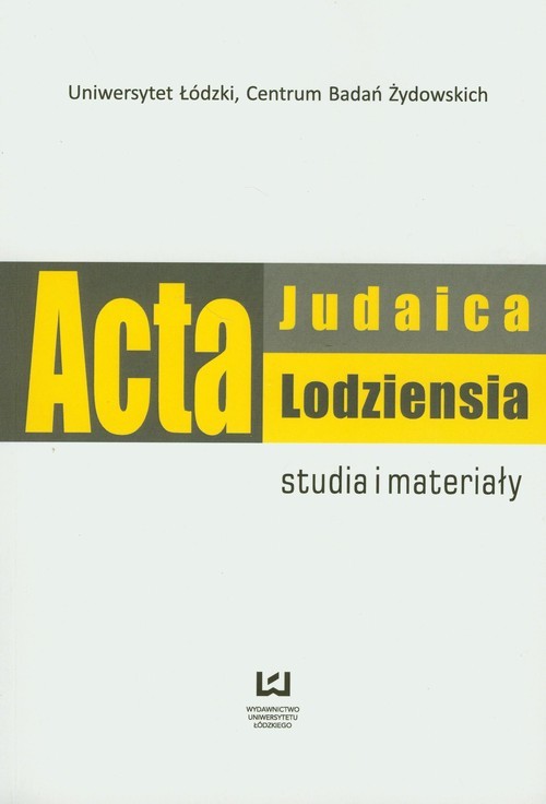 okładka Acta Judaica Lodziensia 1/2011 Studia i materiały książka