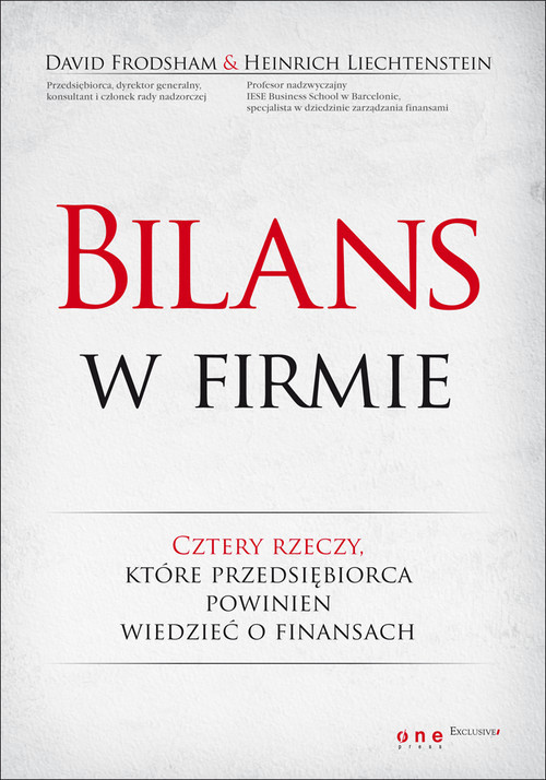 okładka Bilans w firmie Cztery rzeczy które przedsiębiorca powinien wiedzieć o  finansach książka | David Frodsham, Heinrich Liechtenstein
