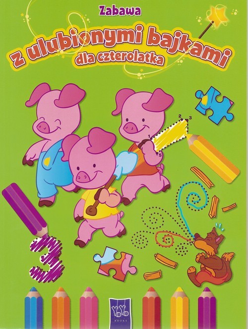 okładka Zabawa z ulubionymi bajkami dla czterolatka Zielona książka