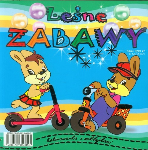 okładka Leśne zabawy Kolorowanka z naklejkami książka