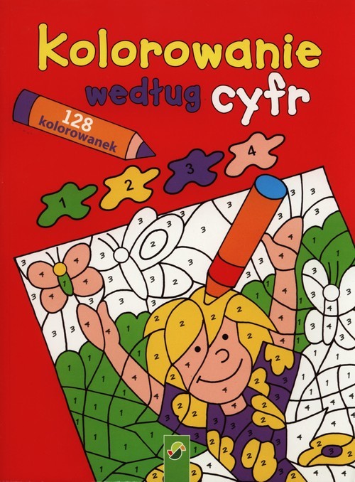 okładka Kolorowanie według cyfr czerwona 128 kolorowanek książka