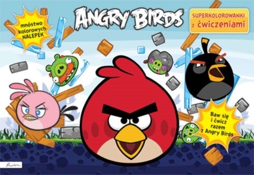okładka Angry Birds Superkolorowanki z ćwiczeniami książka